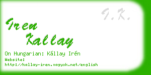 iren kallay business card